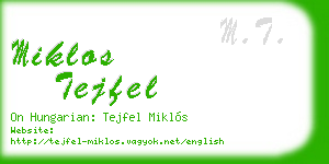 miklos tejfel business card